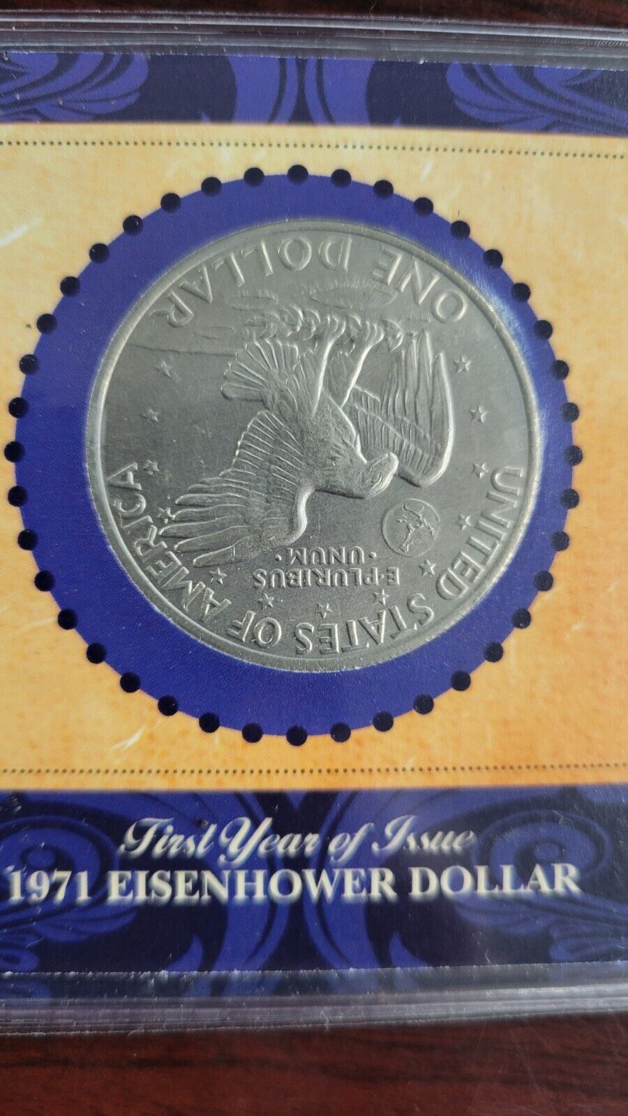 American Coin Treasure First Year Of Issue 1971 Eisenhower Dollar with COA