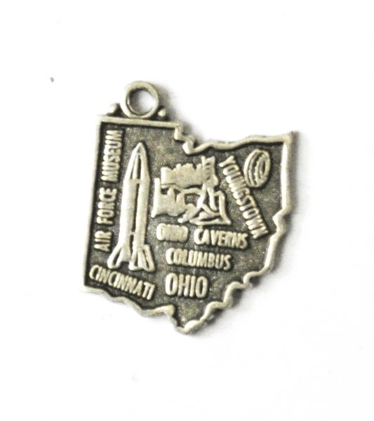 Vintage Sterling Maisels Ohio Air Force Museum Youngstown Caverns Charm 19mm