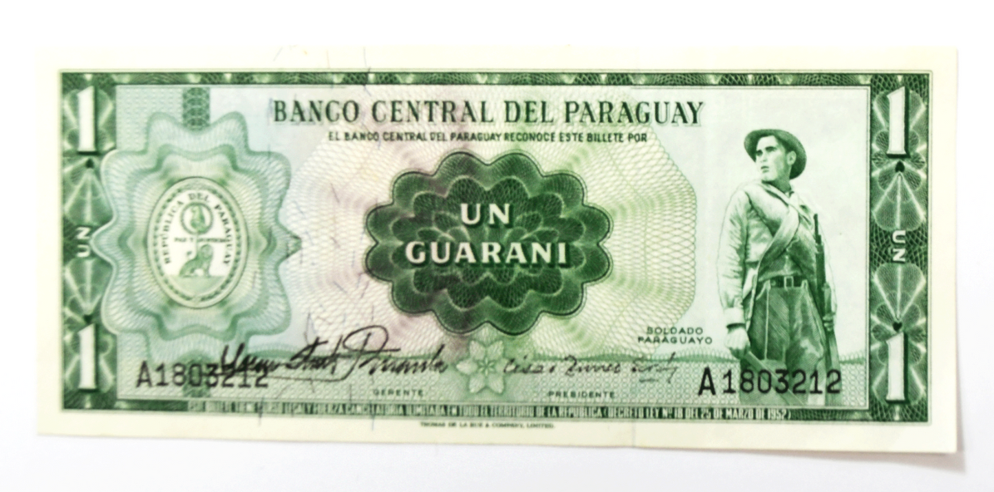 1952 Paraguay One Guarani Uncirculated Banknote