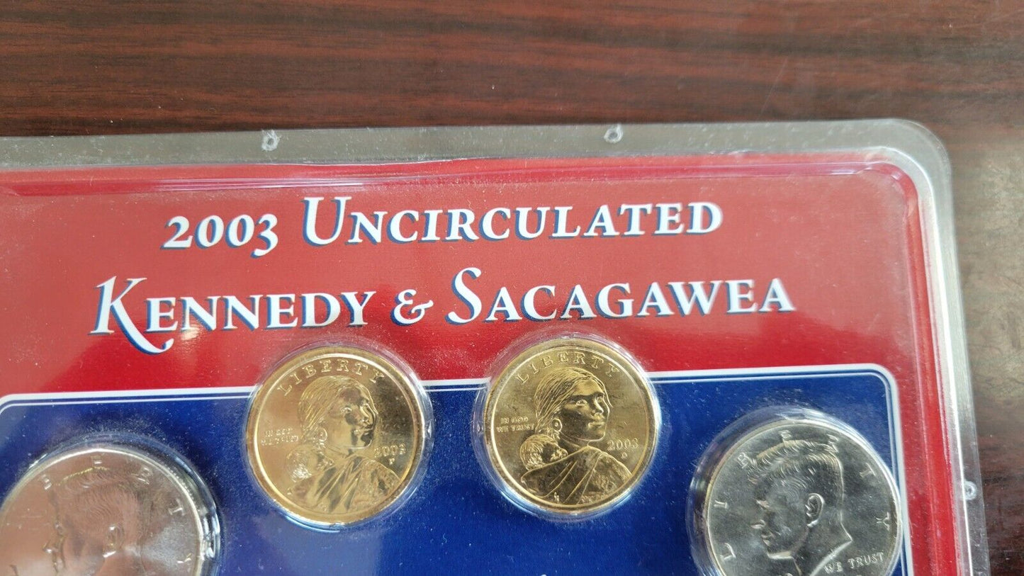 2003 P & D Uncirculated Kennedy Sacagawea Special Collector Edition 4 Coin Set