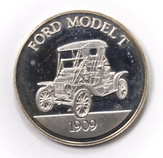 Ford Model T 1909 Proof Medal Sterling Silver Franklin Mint 26mm 7.8g