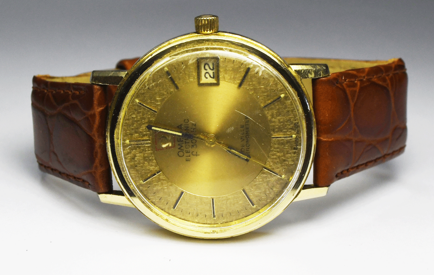 Men's Omega Electronic 300hz Deville Chronometer Date 1250 GEP 36mm