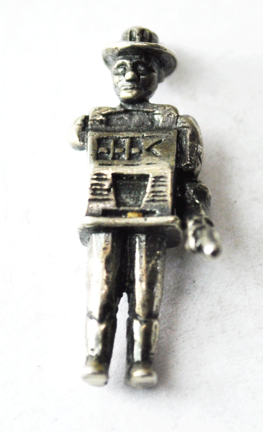 Half Man Half Slot Machine Body 925 Charm Articulated Arm Lever b Rays s 22mm