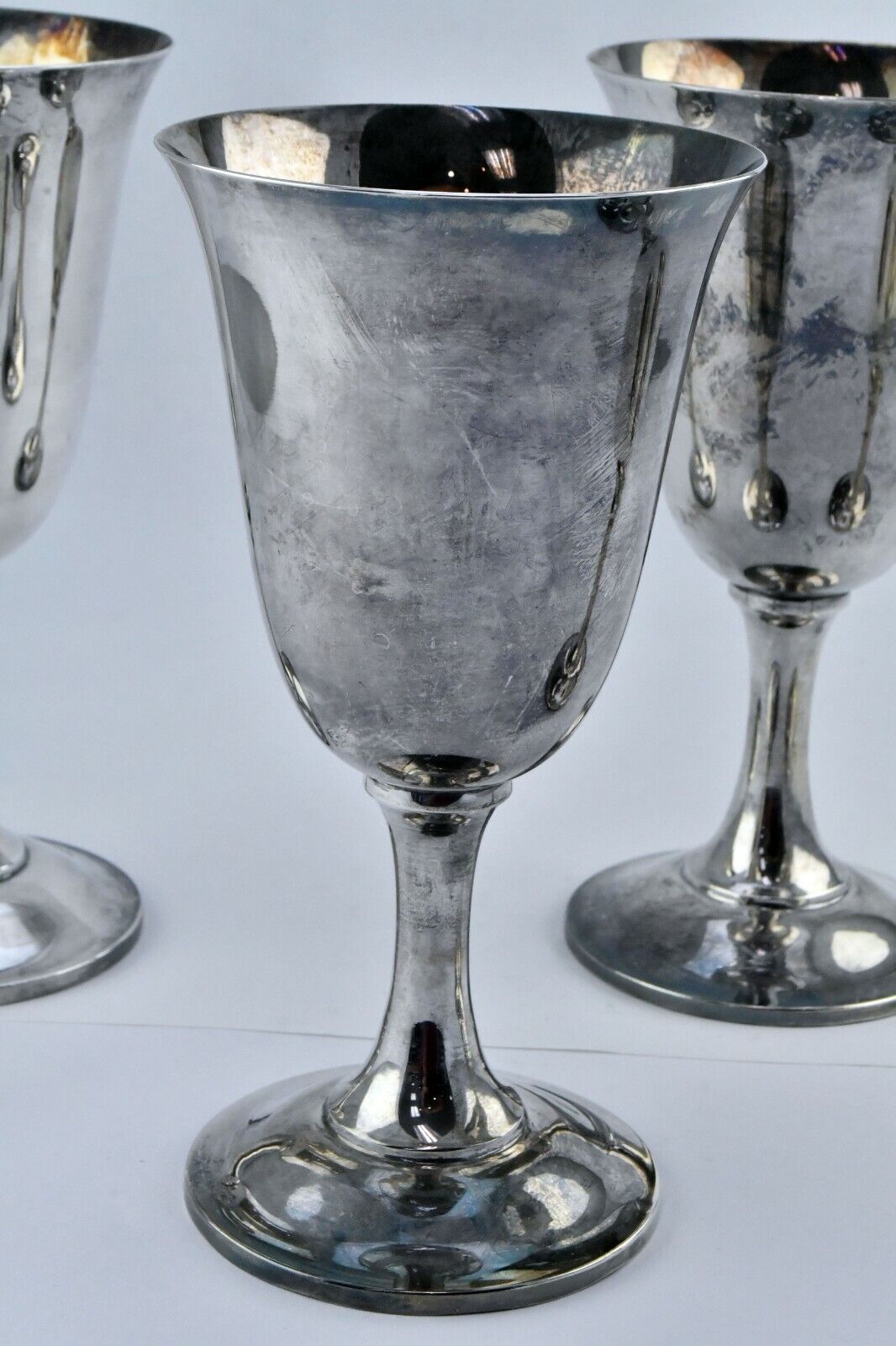 Sterling Silver 950 Set of 4 Wine Glasses 20 oz. Marked