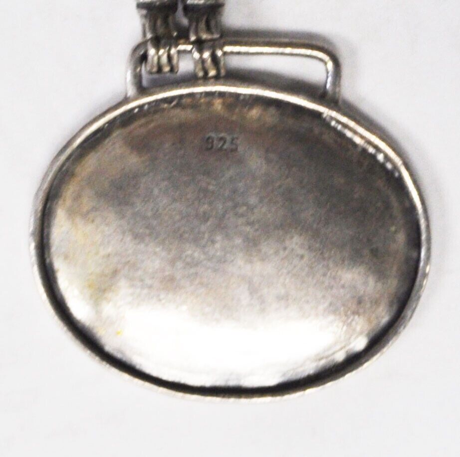 Sterling Silver Hammered Oval Pendant 30mm x 27mm 16.5"