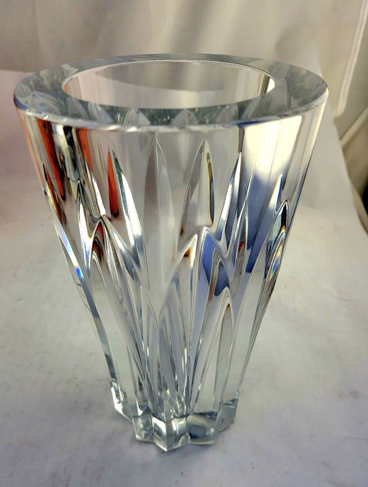 Baccarat Pauline Crystal Flower Vase Heavy 7 7/8" Tall France Made        