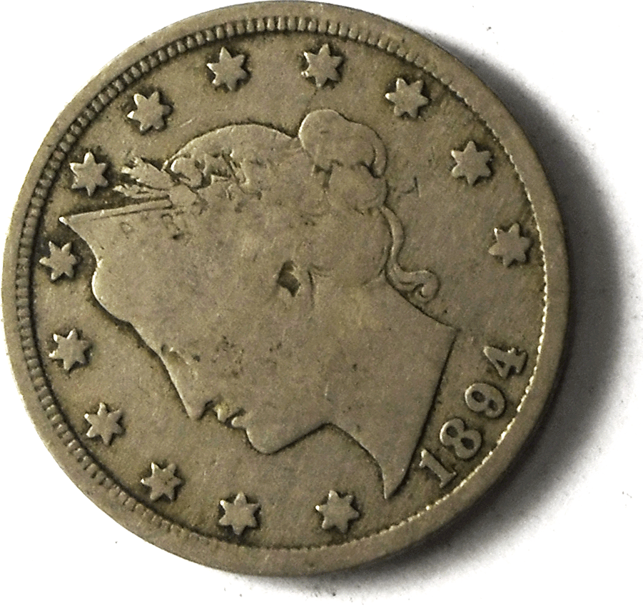 1894 5c V Liberty Nickel Five Cents Rare US Philadelphia