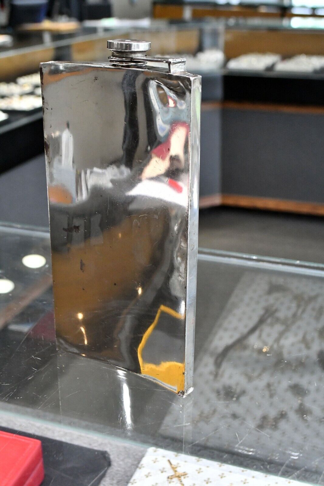 Solid Sterling by International Pint Gentleman's Flask 10.5 oz. Art Deco 8 7/8"