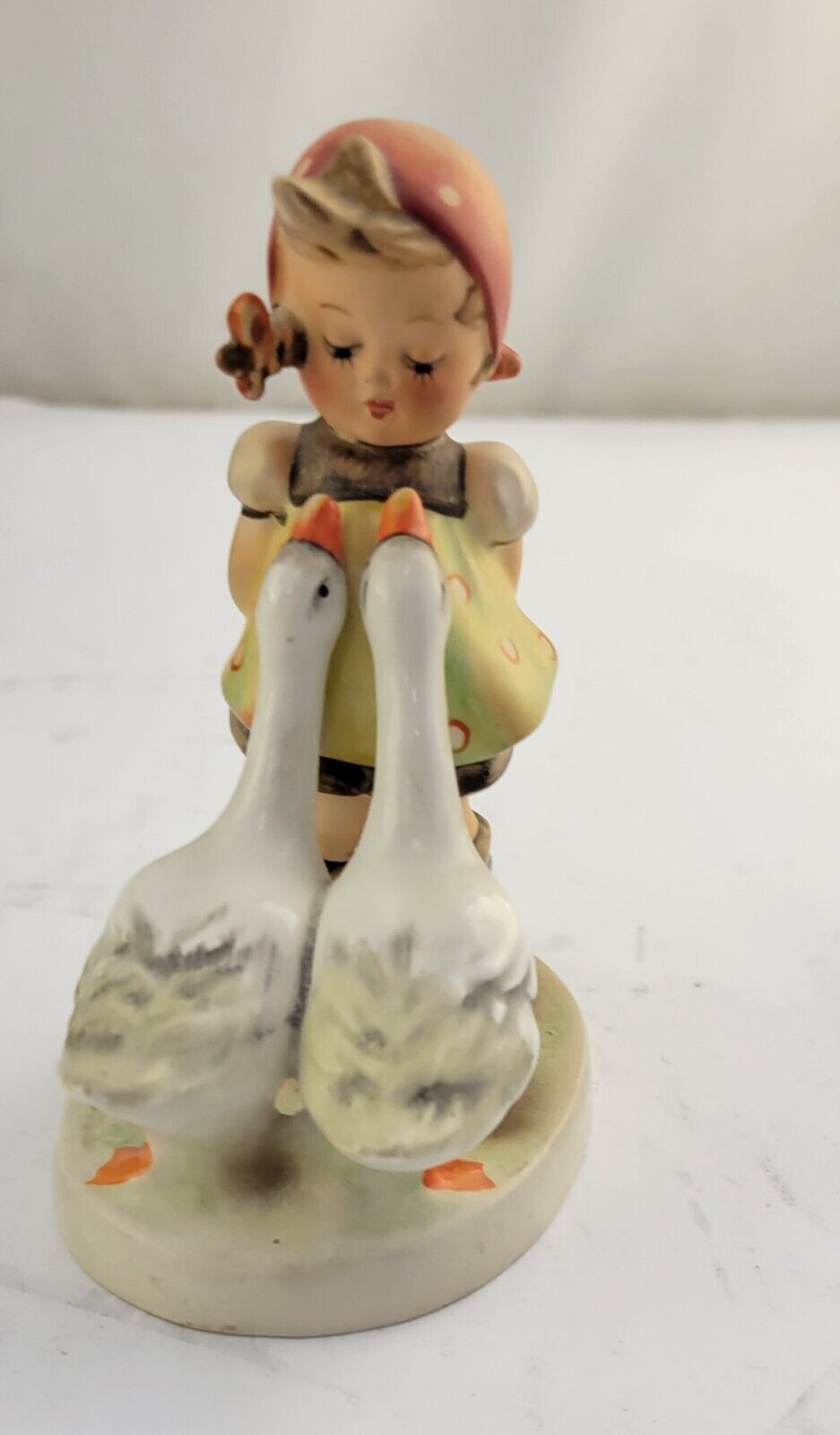 Hummel "Goose Girl" Figurine 47 3/0 TMK 2 Blue Bee Geese 4"