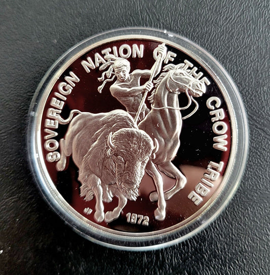 Sovereign Nation of The Crow Tribe Native American .999 Silver Franklin Mint