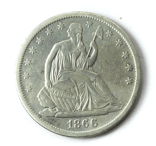 1866 S 50c Seated Liberty Silver Half Dollar Fifty Cents San Francisco