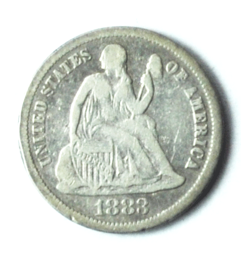 1883 10c Seated Liberty Silver Dime Ten Cents Philadelphia