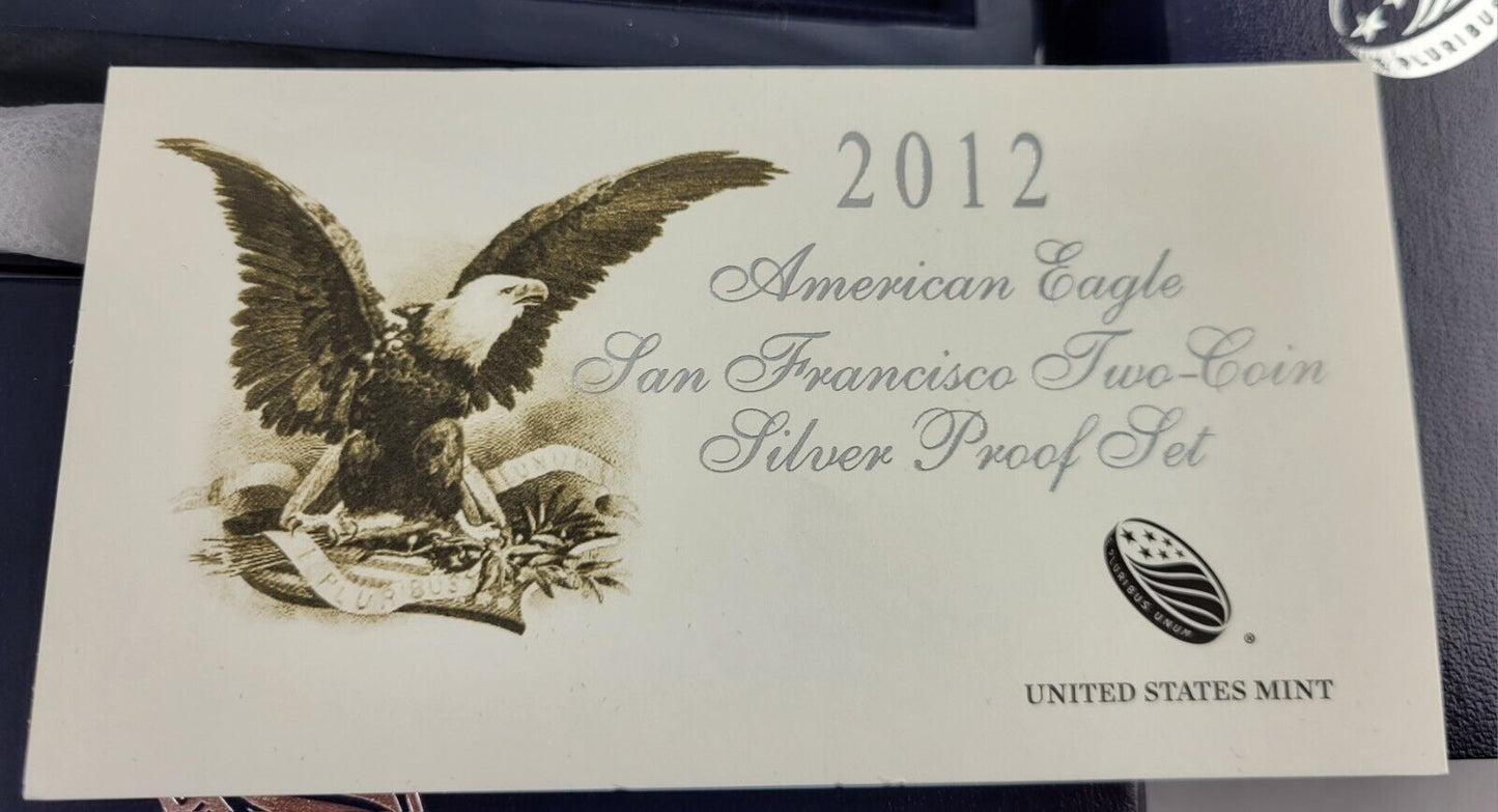 2012 American Eagle San Francisco Two-Coin Silver Proof Set Box/COA US Mint