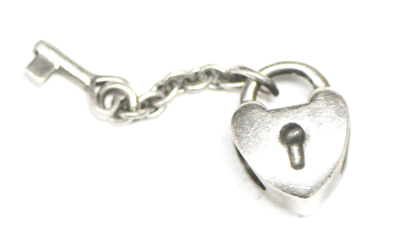 Sterling Silver Pandora Heart Lock & Key Charm ALE 790971