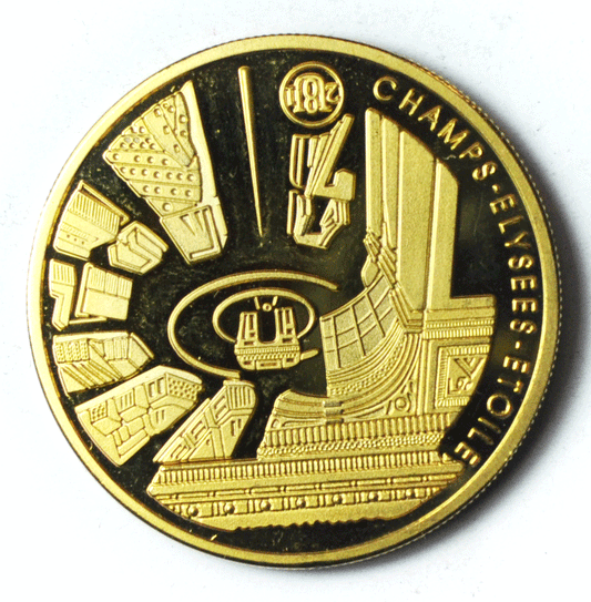 Champs Elysees Tour Libertie Egalite Fraternite France Monument Proof Medal 40mm