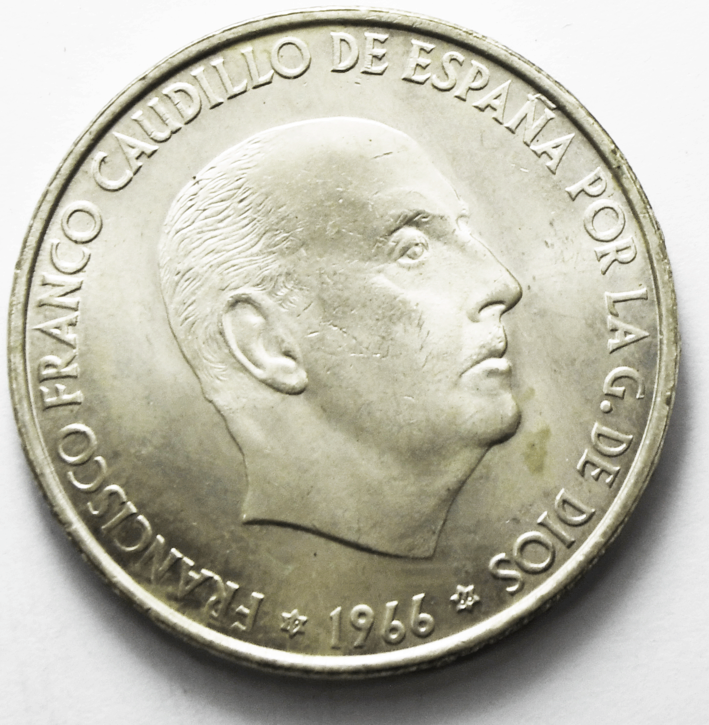 1966 (66) Spain 100 One Hundred Pesetas Silver Coin KM# 797 Uncirculated