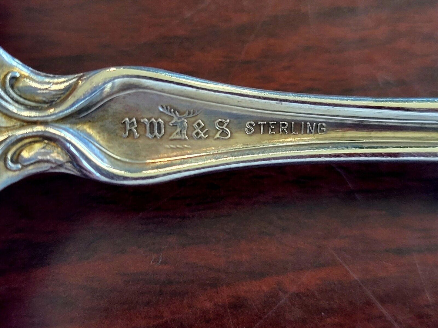 1902 Irian by Wallace Sterling 8 1/4" Medium Cold Meat Serving Fork 2.6oz.
