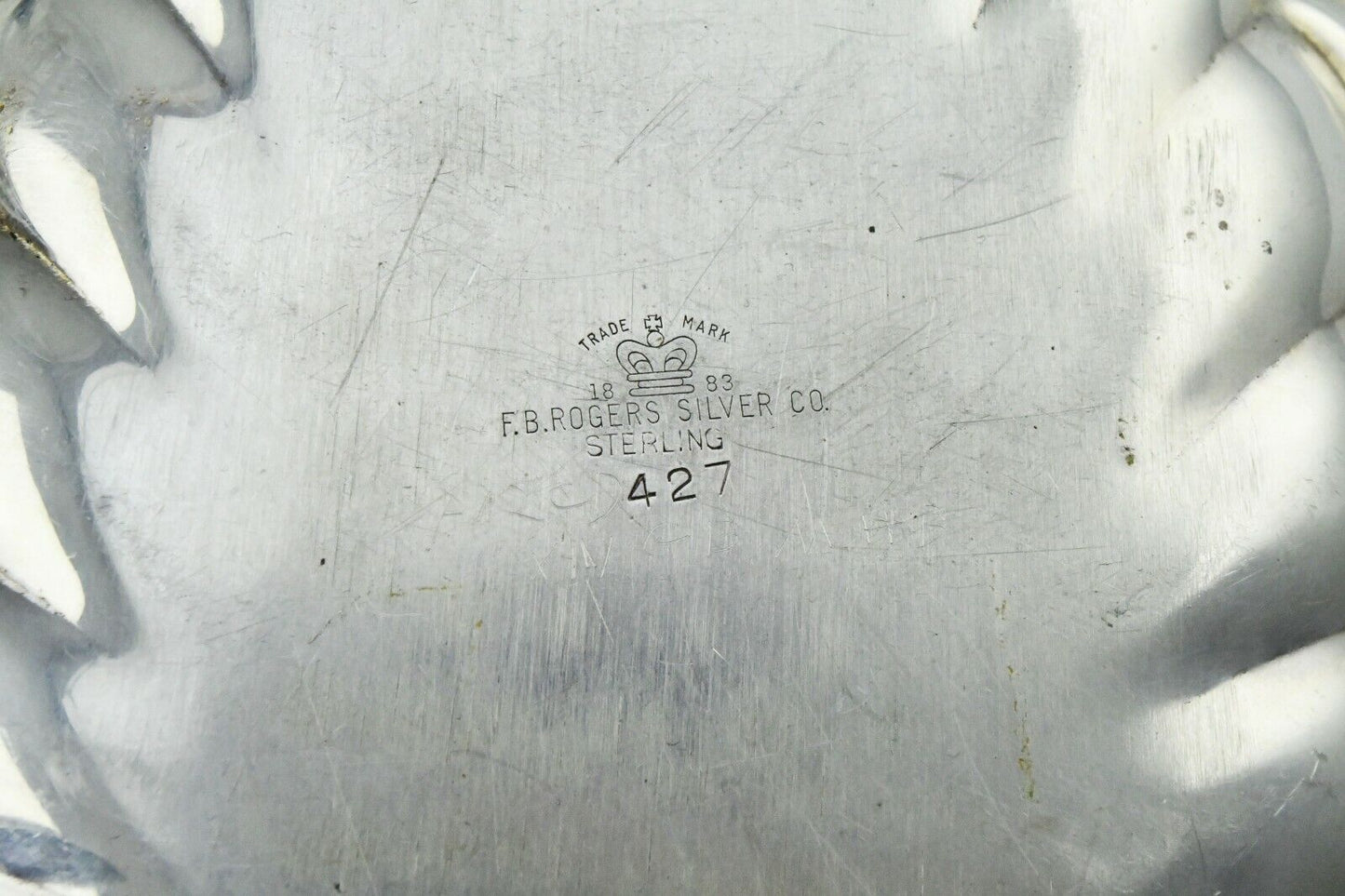 Set of 2 F.B Rogers Silver Co.8 1/4" Sterling Silver #427 Shell Dishes 9.6oz