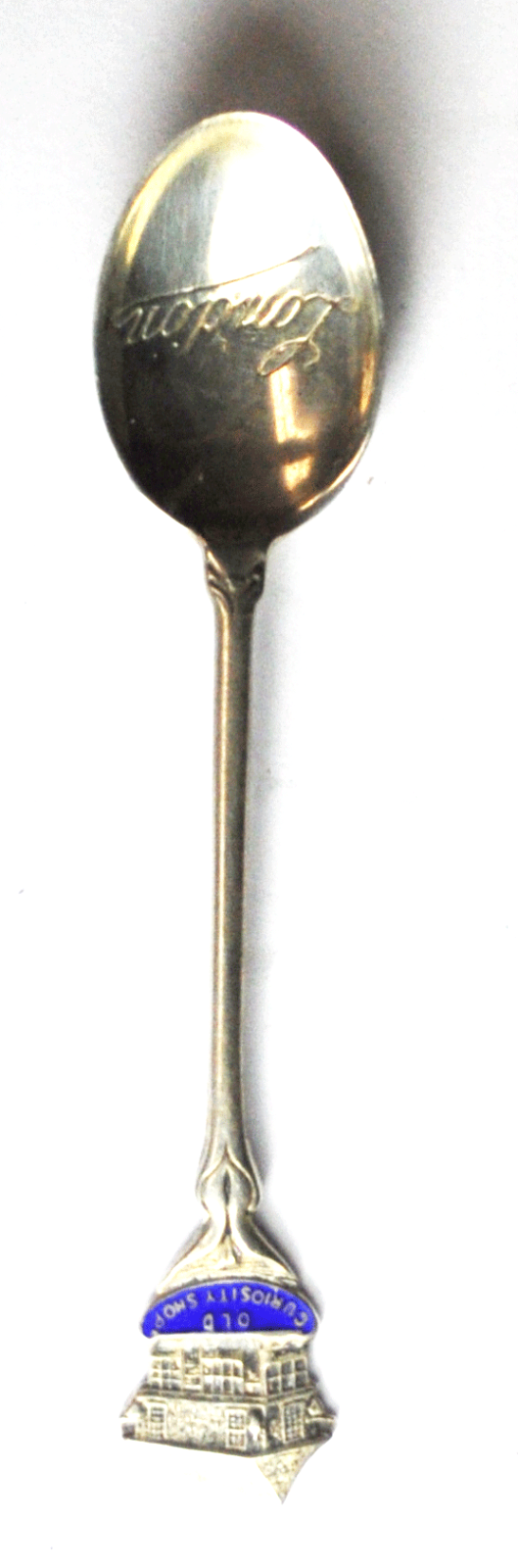 Sterling Silver London T&S Old Curiosity Shop Souvenir Spoon 3-7/8"
