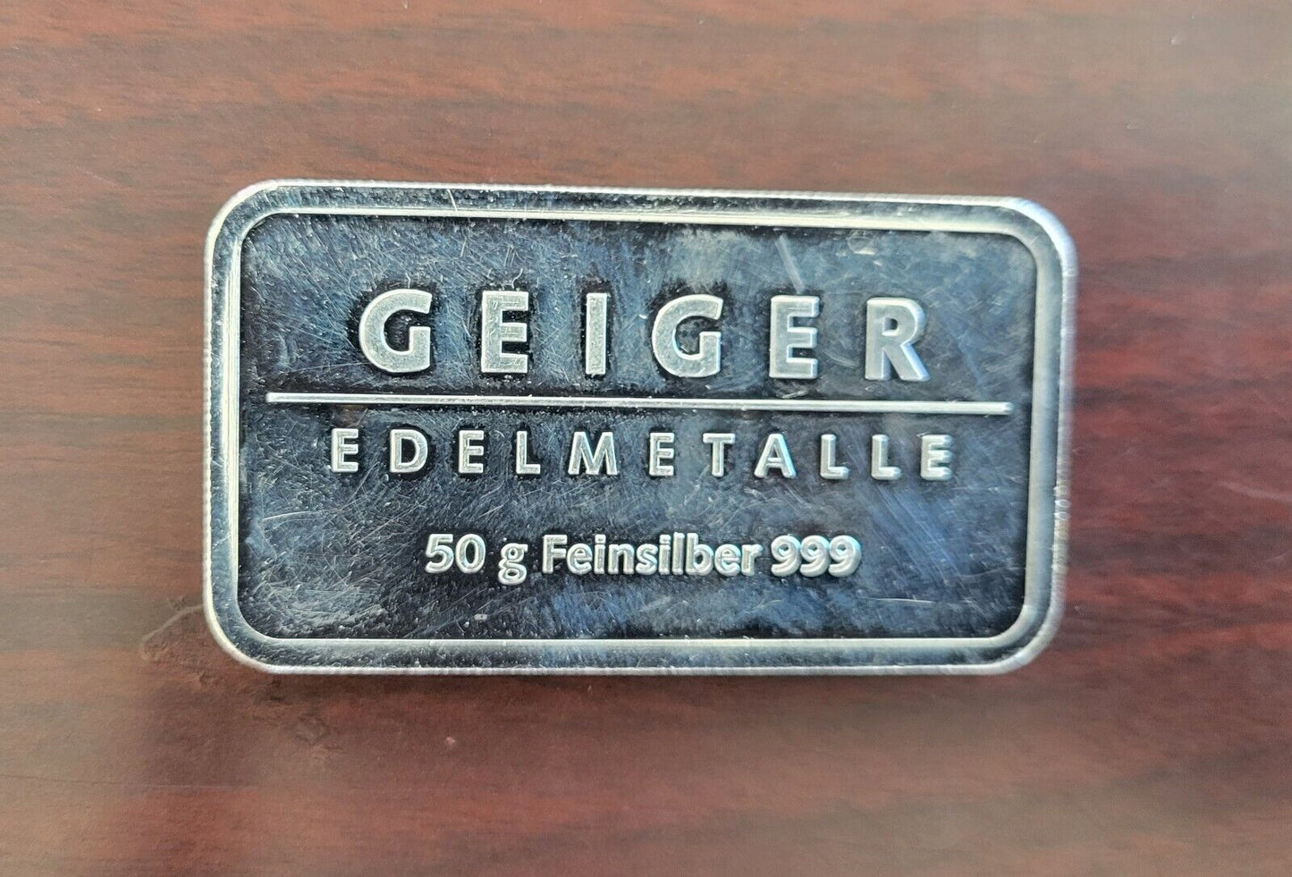 Reired 50 gram Silver Rectangle - Geiger Edelmetalle Schloss Guldengossa