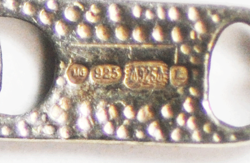 Sterling Silver MG Cross Hatch Woven Link 5mm Bracelet  7-1/4" 925 Scales