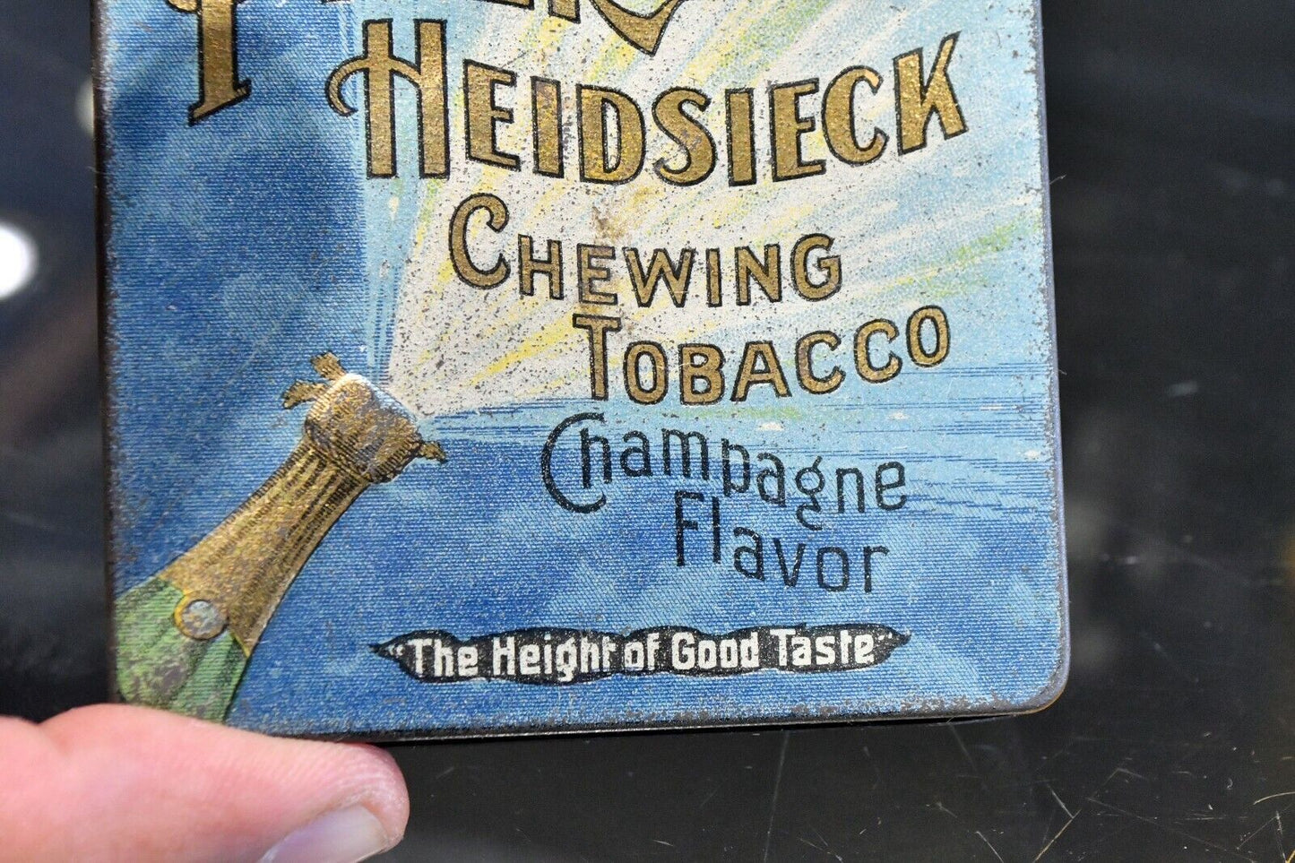 Piper Heidsieck Chewing Tobacco Champagne Flavor Tin Container 3" x 3" x 1/2"