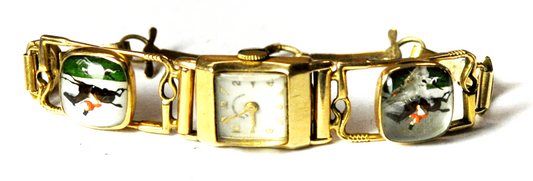 Ladies Abercrombie & Fitch Paul Vallette 17J Wristwatch 14k Fox Hunting 14mm