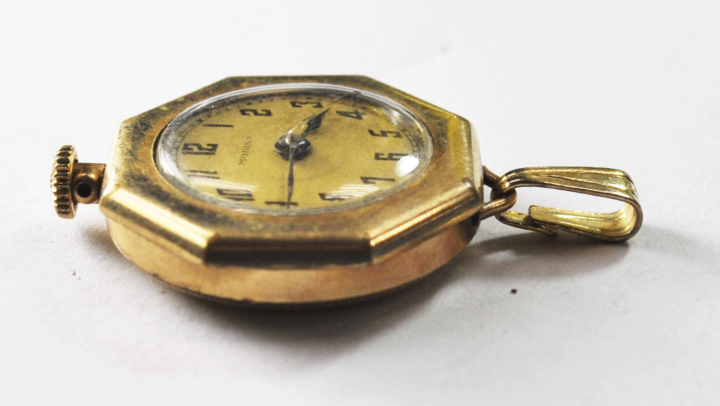 Vintage Modish Pendant Pocket Wristwatch 26mm Art Deco Swiss Era Gold Filled GF