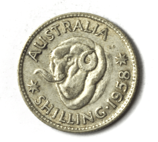 1959 m Australia Shilling Silver Coin KM# 59