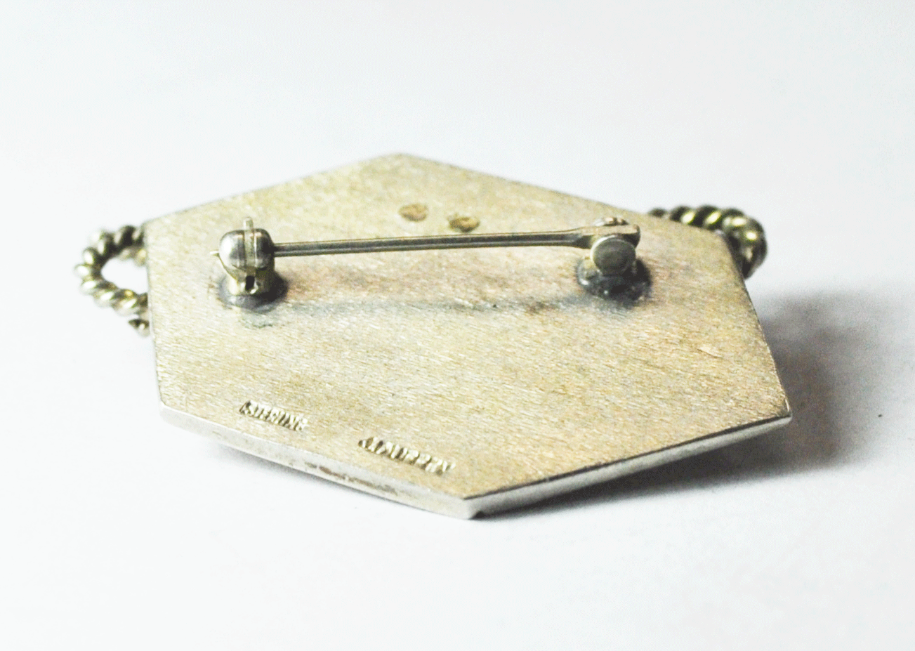 Sterling Silver J Duffey Bow Present Package Rope Brooch Pin 44x35mm