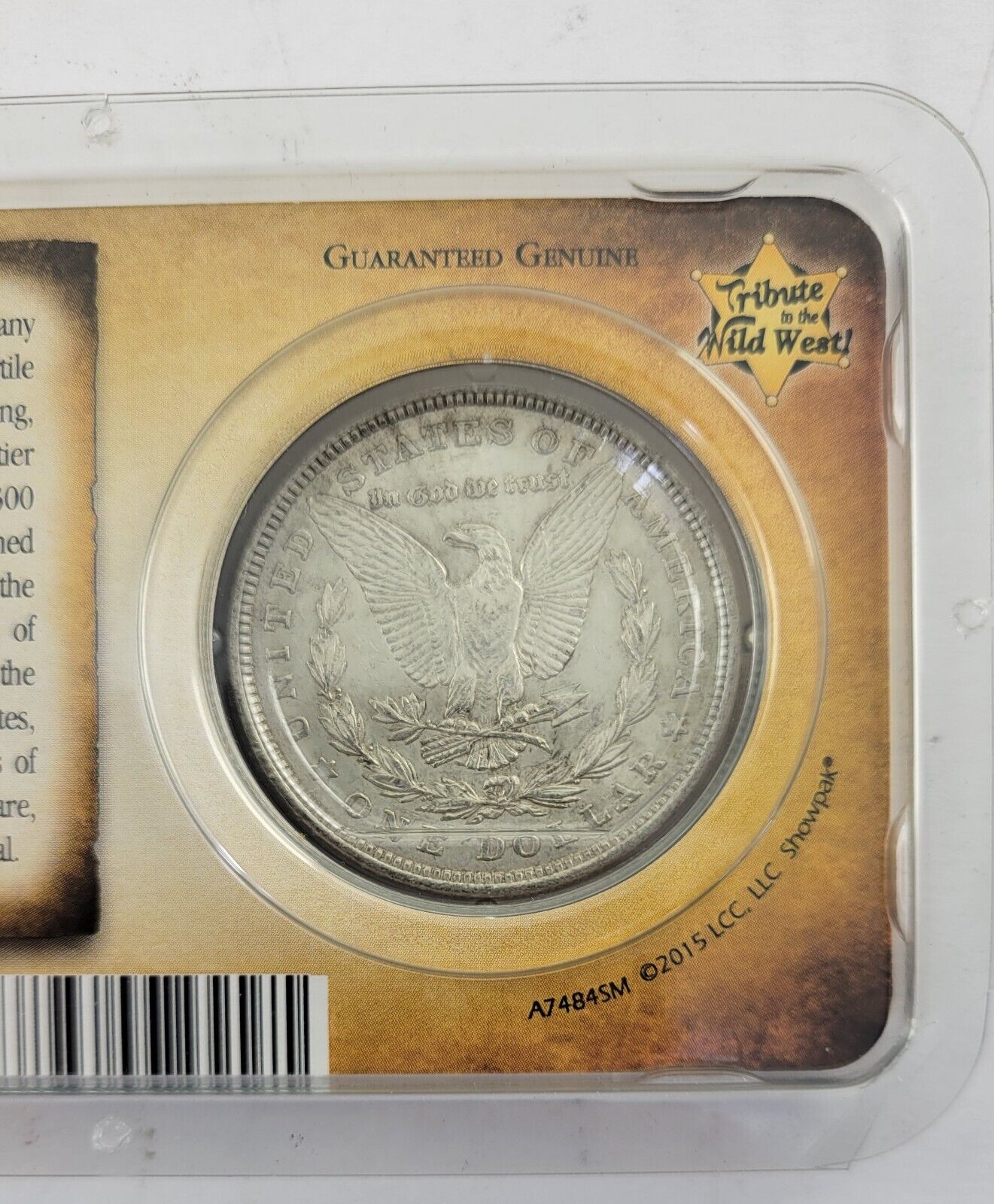 1921 P Morgan Silver Dollar in Littleton holder Wagon Trails
