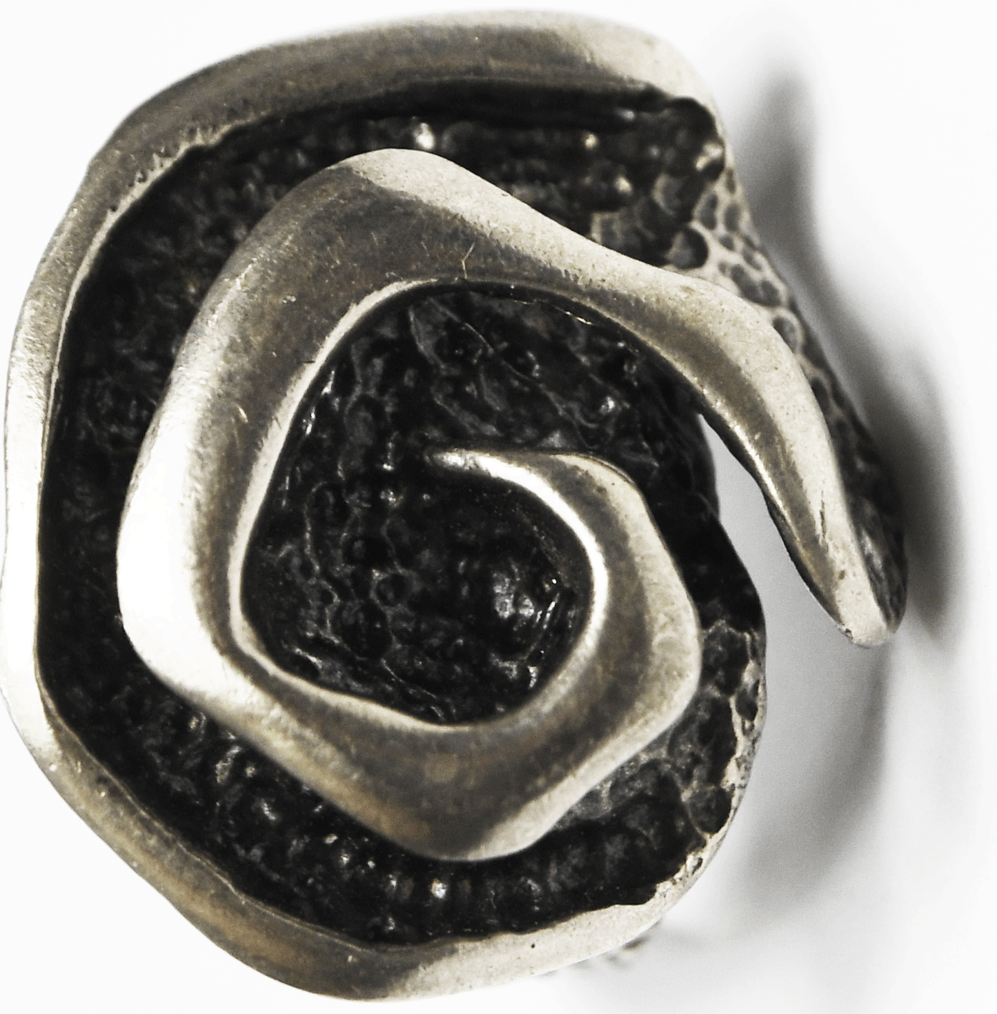 Sterling Silver Silpada R1927 Spiral Swirl Oxidized Ring 23mm Size 7