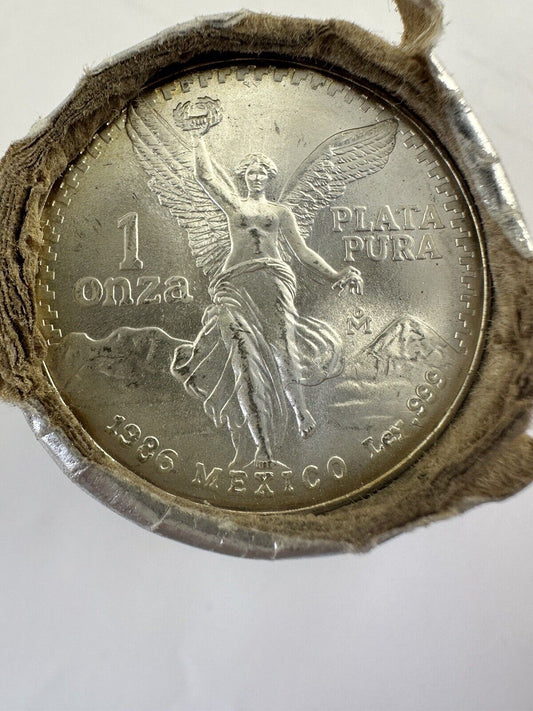 Original Bank Roll of (20) 1986 Mexico 1 oz. .999 Fine Silver Libertad Onzas BU