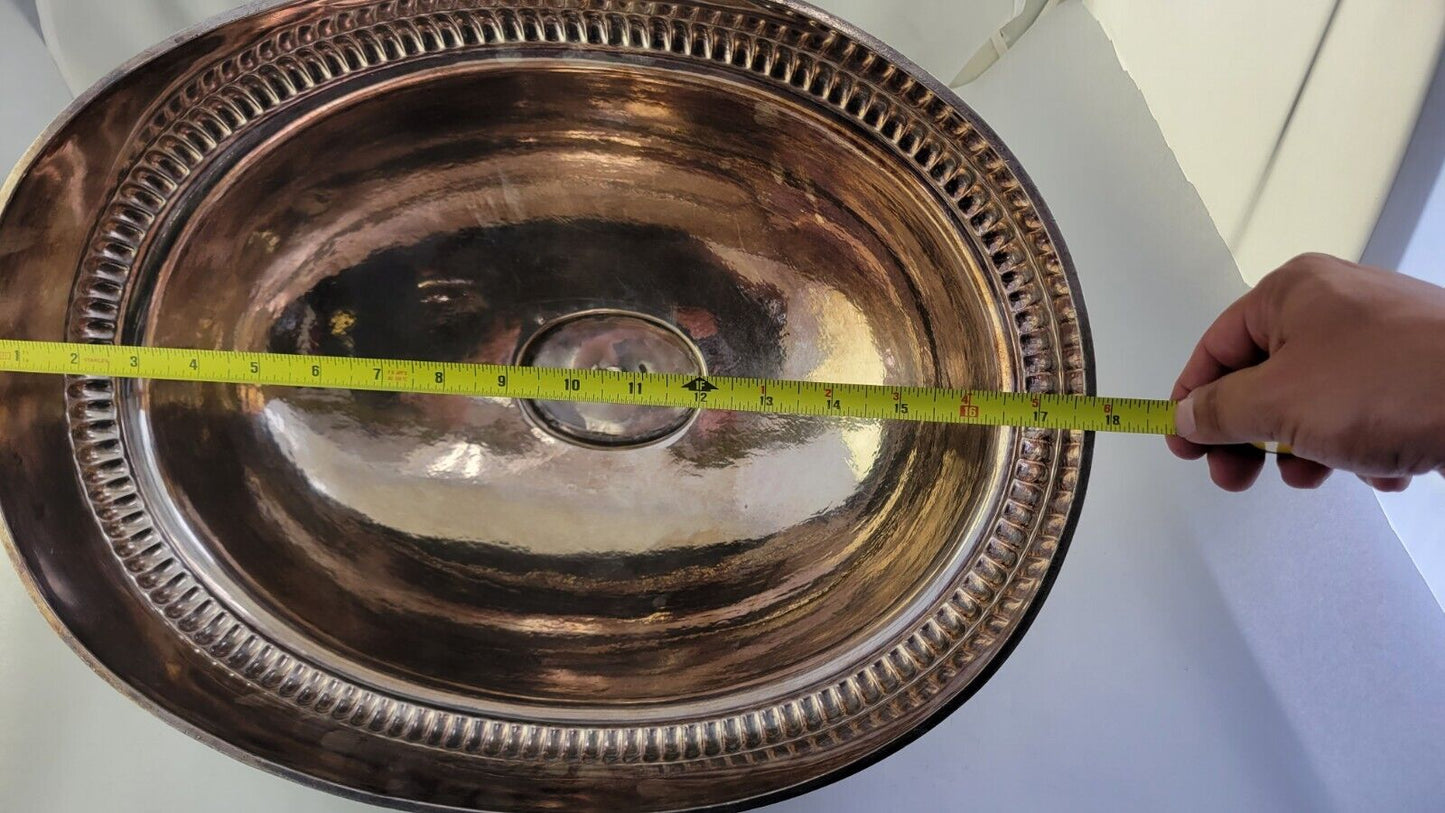 Antique Huge 18” Victorian Game Cover Food Meat Dome Silver Plated Centerpiece