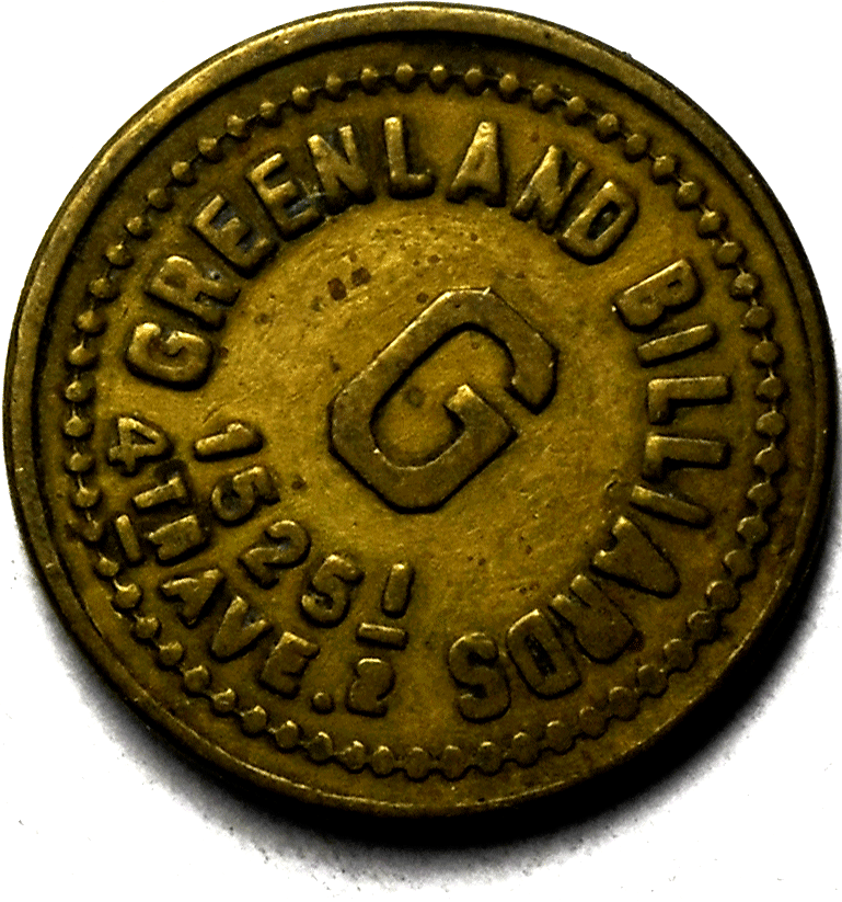 The Greenland Billiards 5c Trade Token Seattle Washington 19mm