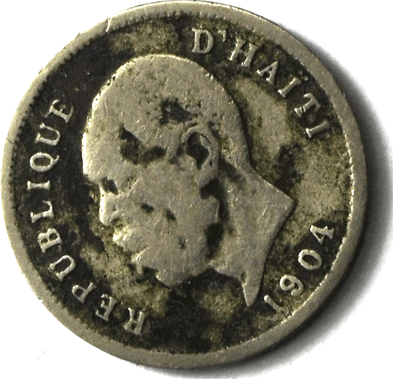 1904 w Haiti 5 Five Centimes KM# 53 Copper Nickel Coin