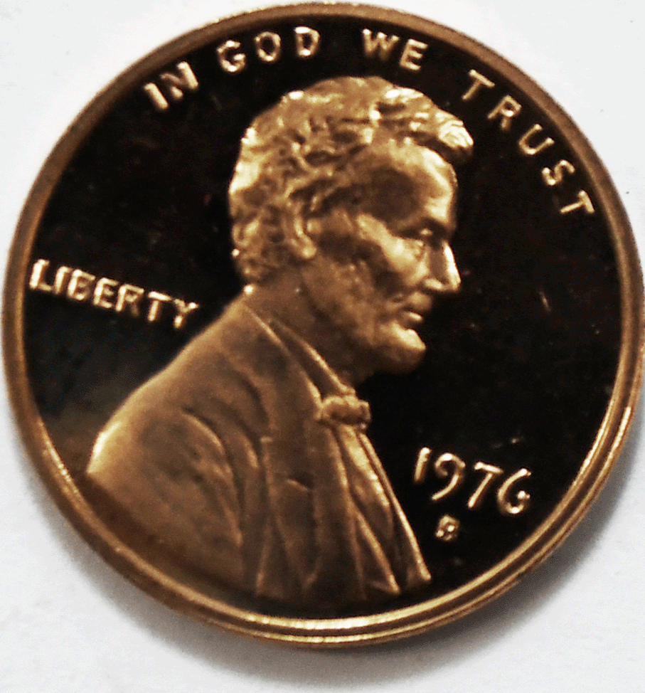 1976 S 1c Proof Lincoln Memorial Cent One Penny Gem Uncirculated Bicentennial