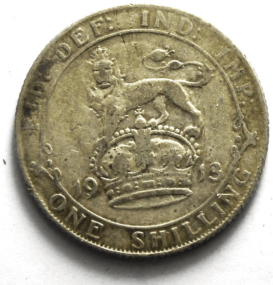 1913 Great Britain Silver One Shilling Coin KM# 816