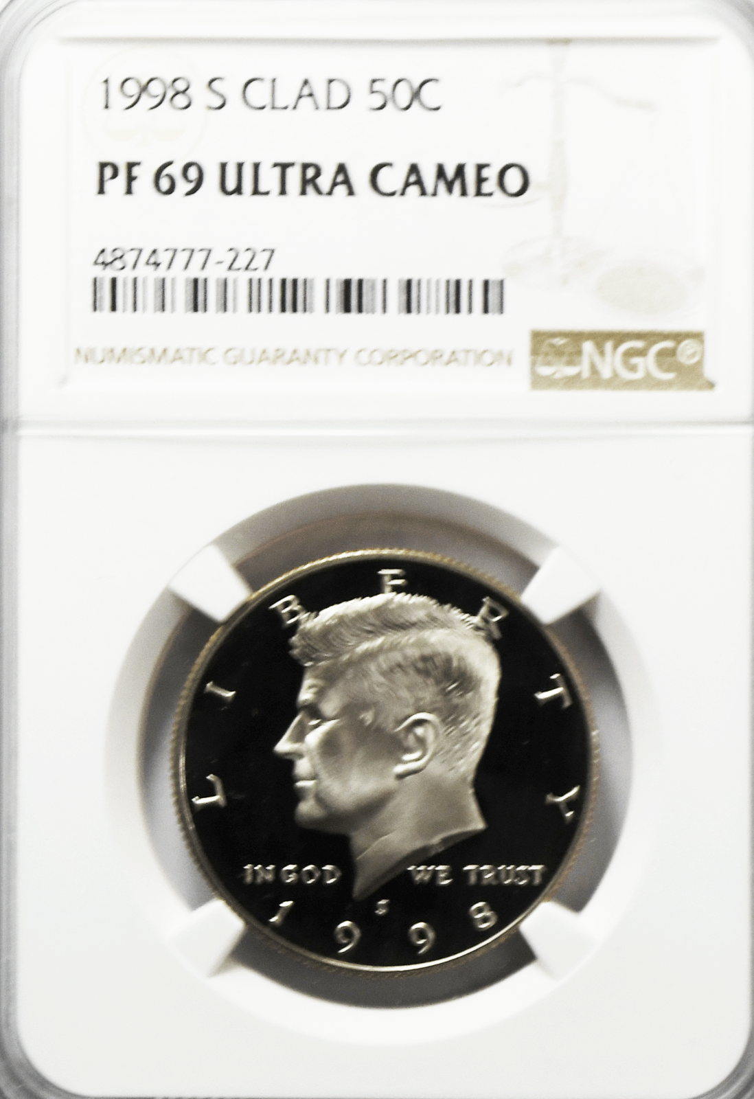 1998 S 50c Kennedy Half Dollar NGC PF69 Ultra Cameo Proof San Francisco