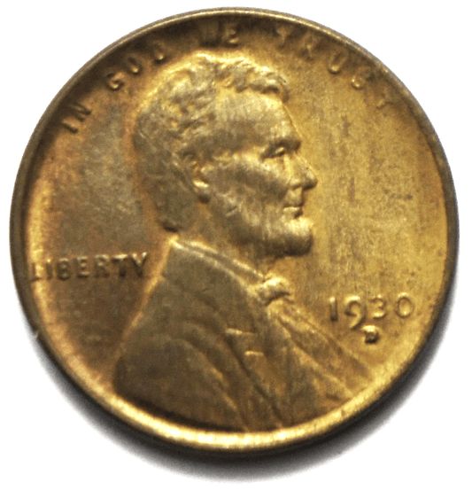 1930 D 1c Lincoln One Cent Wheat Cent Denver AU