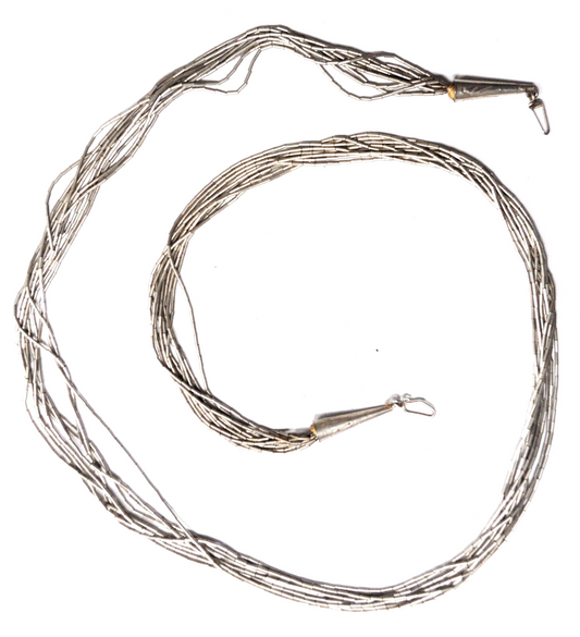 Sterling Silver 10 Strand Bead Necklace 33"