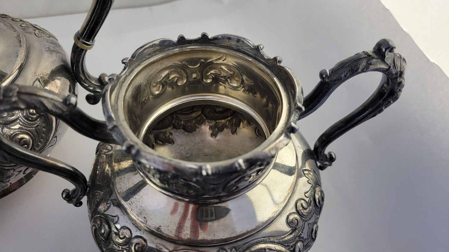 Rogers Smith Victorian Quadruple Plate 5pc Coffee & Tea Service Set  Meriden CT