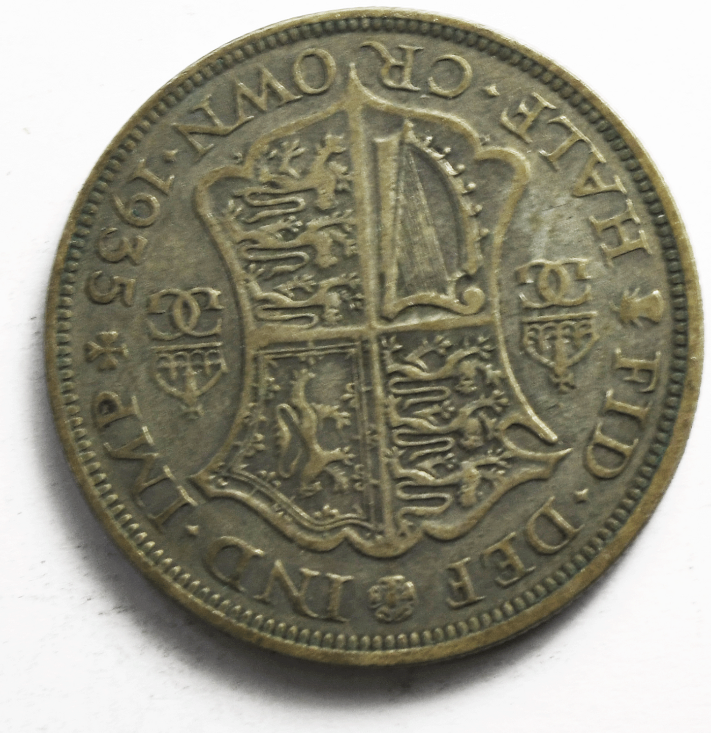 1935 Great Britain Half 1/2 Crown KM# 835 Silver Coin