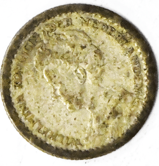 1914 10c Netherlands Ten Cents Silver Coin KM# 145