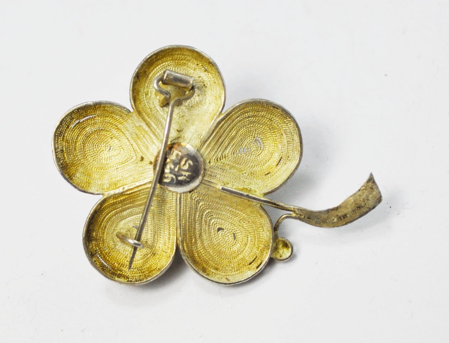 Sterling Silver Hermann Siersbol Solid Flower Wire Coil Look Brooch Pin 1-3/4"