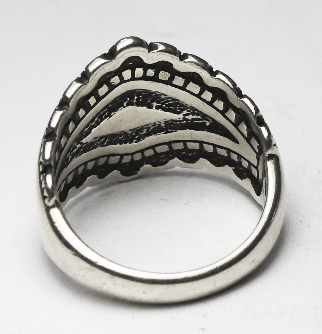 Sterling Silver Waldeck Johnson Spiny Oyster Ring 20mm Size 8