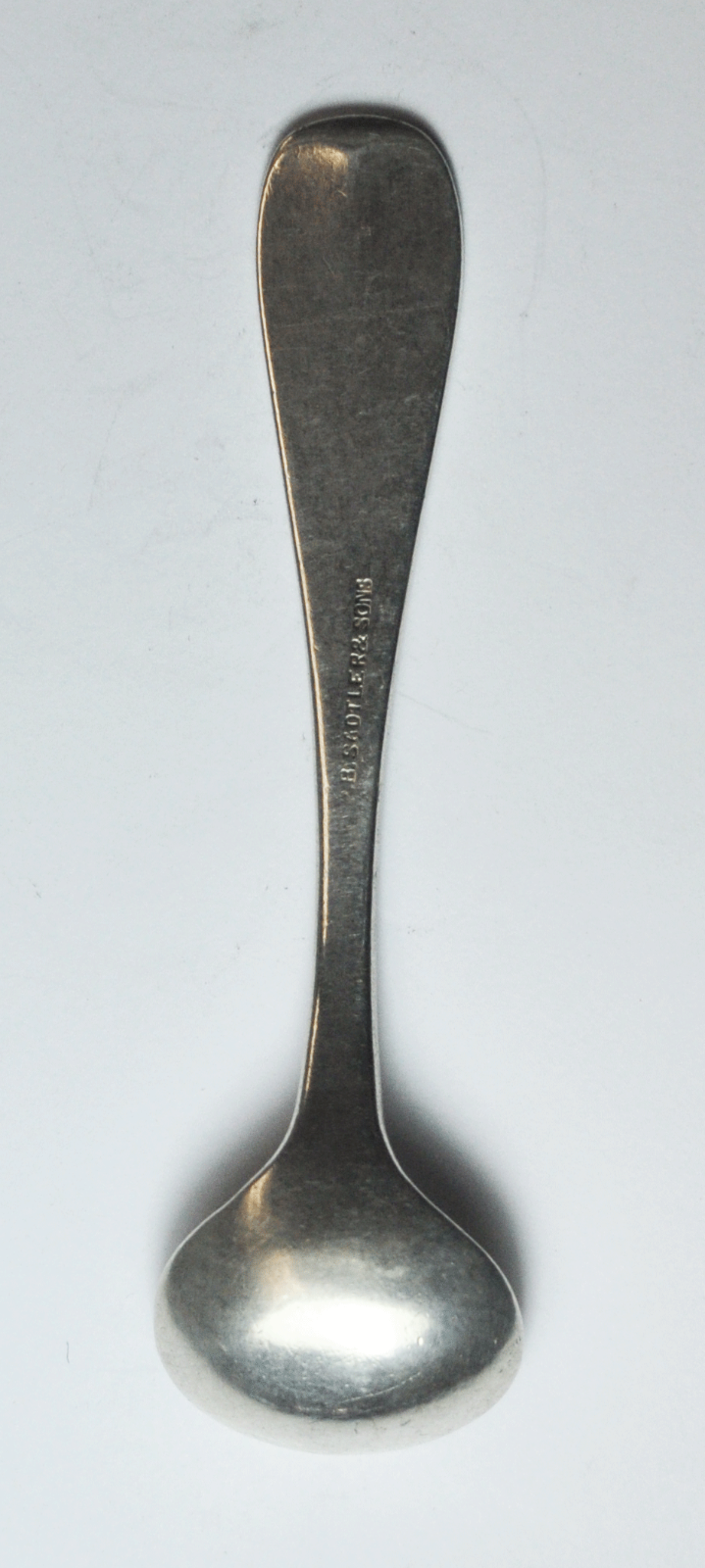 Sterling  Coin Silver Antique PB Sadtler Mustard Chocolate Mono Spoon 3-3/4"