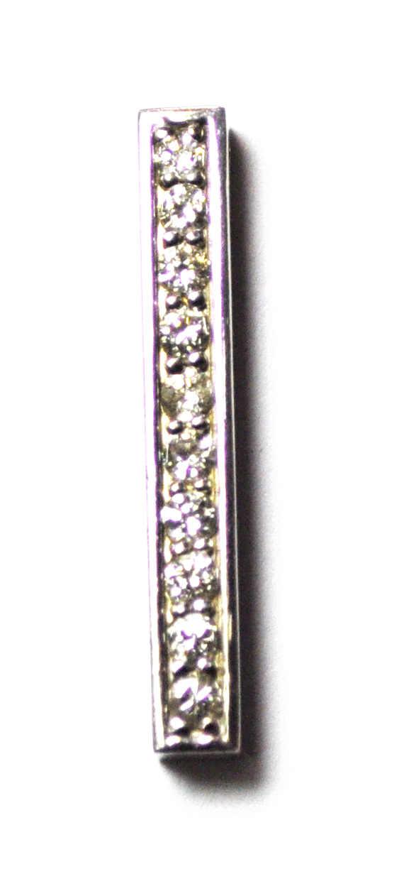 Beautiful .50tcw RBC Diamond Slider Bar Pendant Enhancer 14k White Gold 1-1/8"
