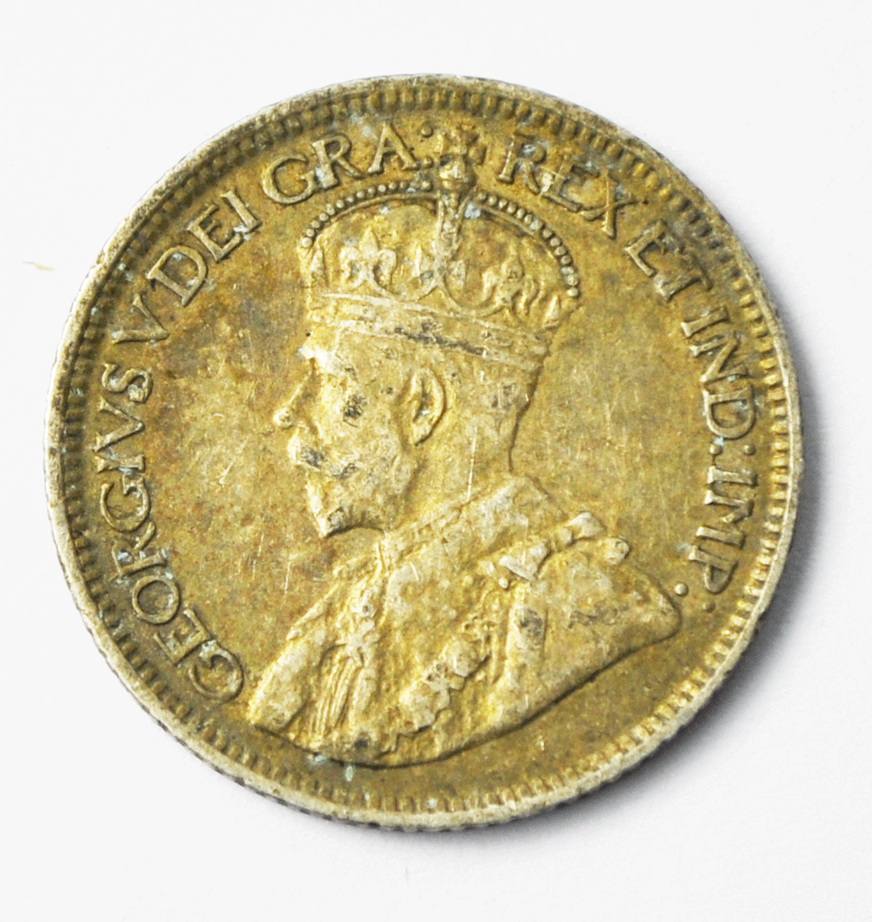 1919 Canada 10 Ten Cents Silver Coin KM# 23