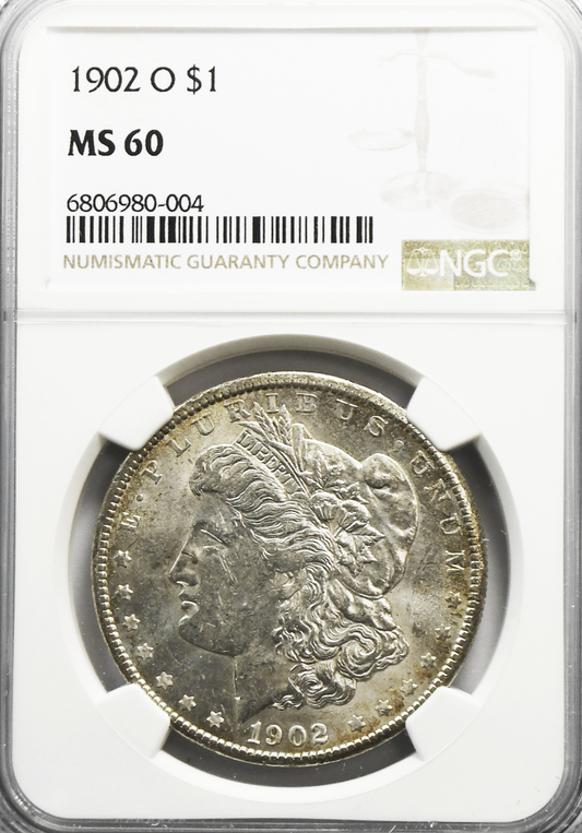 1902 O $1 Morgan Silver Dollar MS60 NGC Uncirculated New Orleans
